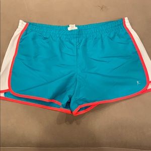 Danskin Now Teal/Pink/White Running Short, Size XL